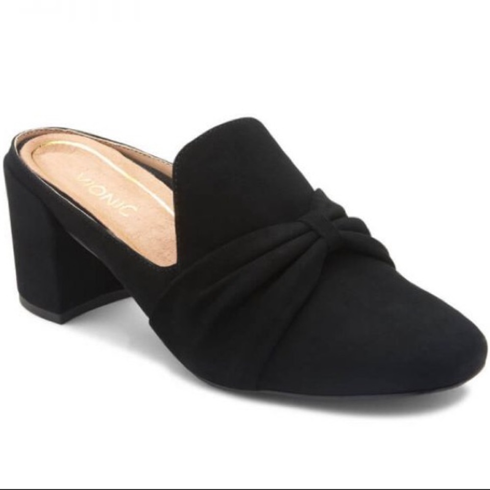 Vionic Presley Suede Mule Black Size 9.5